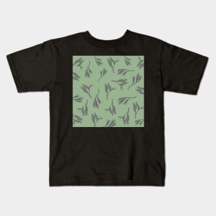 Harakeke Flax seed pods (light green and dark grey) Kids T-Shirt